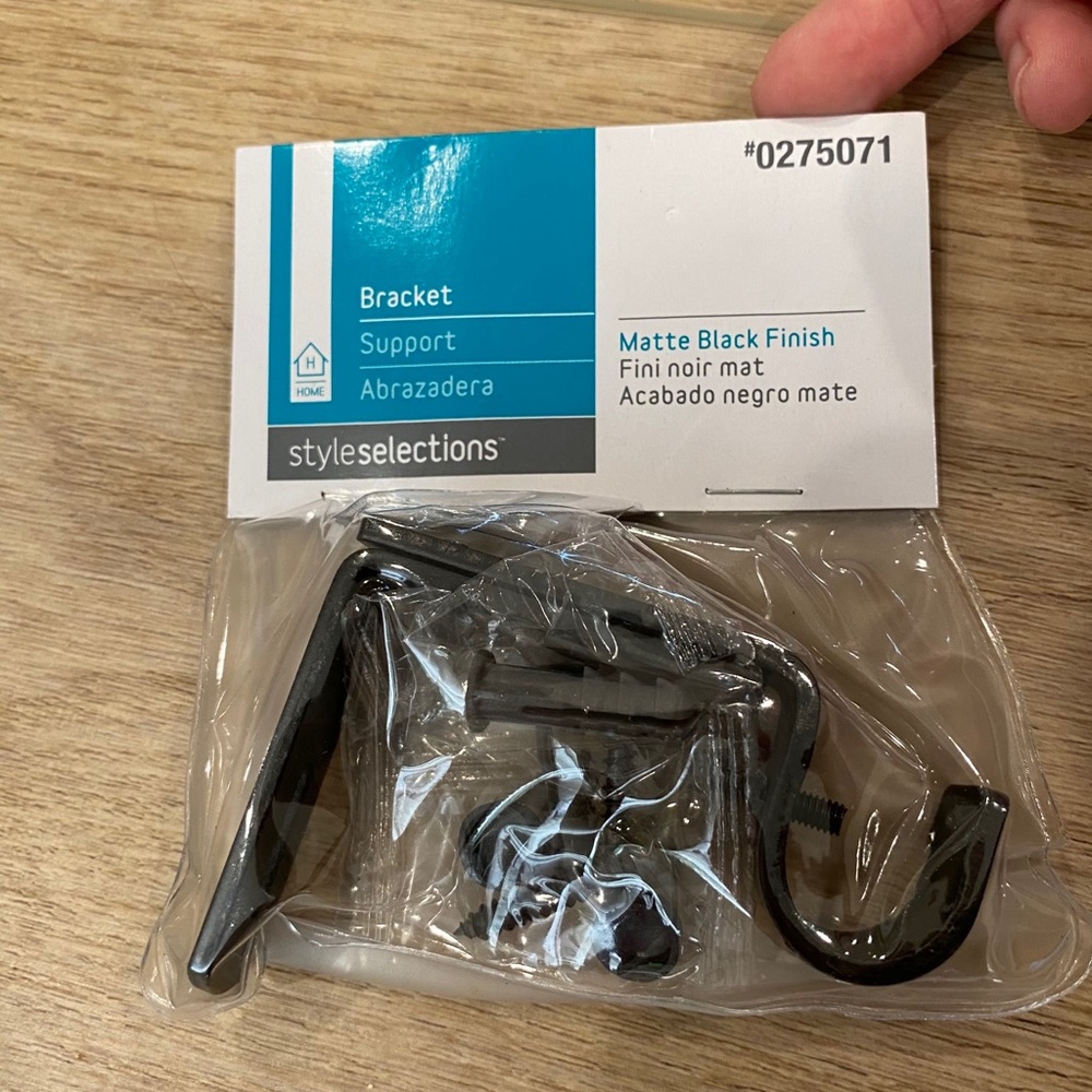 3 Curtain hanging brackets- matte black